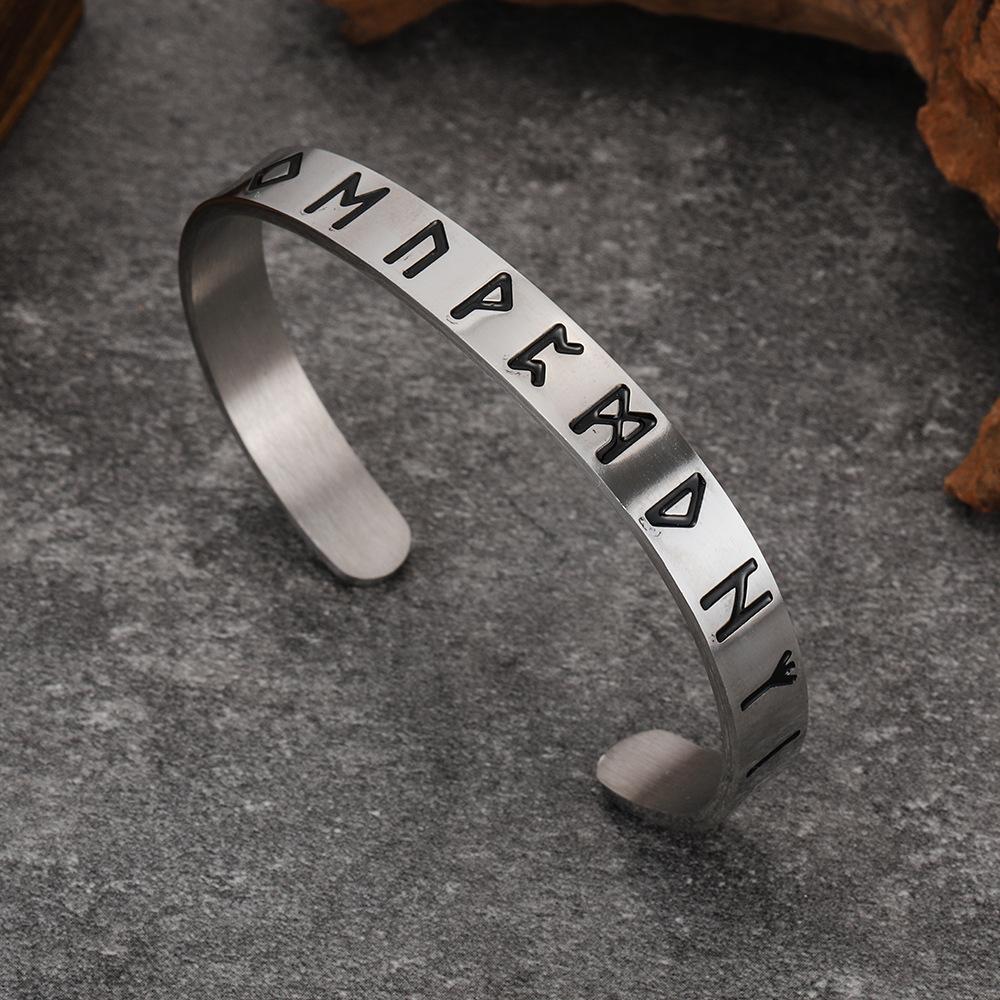 Pirate Viking Rune Stainless Steel Bracelet Unisex Travel Souvenir Bangle
