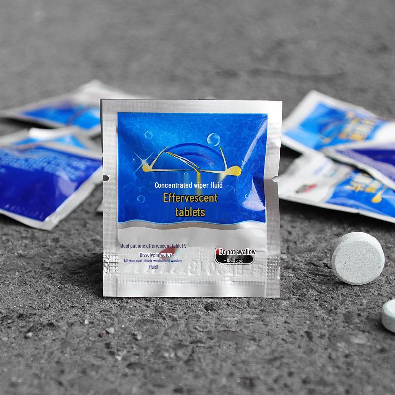 Effervescent Car Cleaner Tablets: Windshield and Wiper Fluid Concentrate.