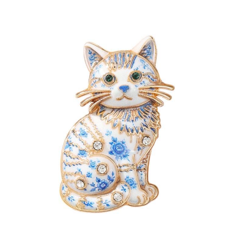 Adorable Rhinestone Kitten Brooch Cute Sitting Cat Animal Pin 1Pcs Fashion Jewelry for Women Girls Wedding Guest Outfit