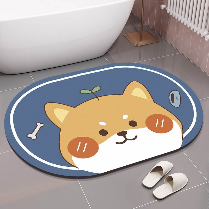 Bathroom diatom mud floor mat absorbent cushion toilet toilet floor mat non-slip toilet quick drying small carpet household