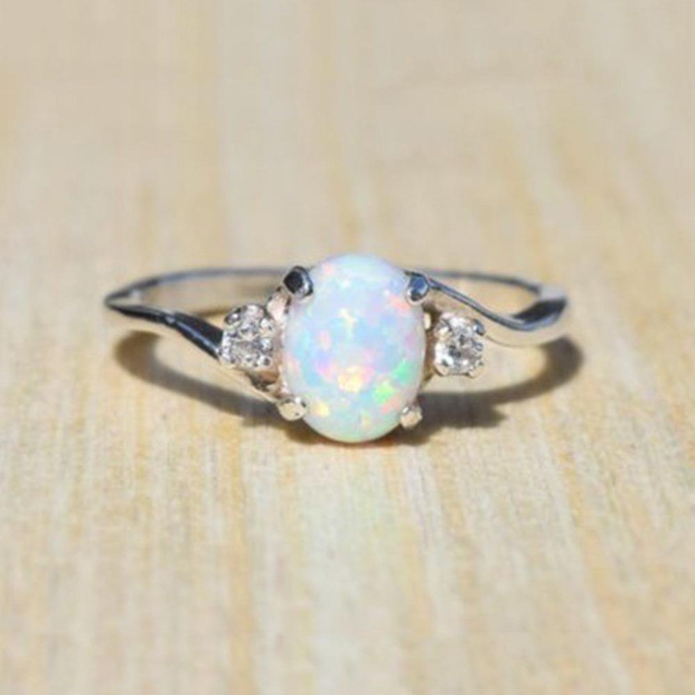 Opal Ring Couple Jewelry Fashion Gemstone Rings for Women Men Stylish Hand Accessories