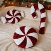Christmas Round Cushion With Festive Pattern And Plush Faux Fur For Holiday Decor