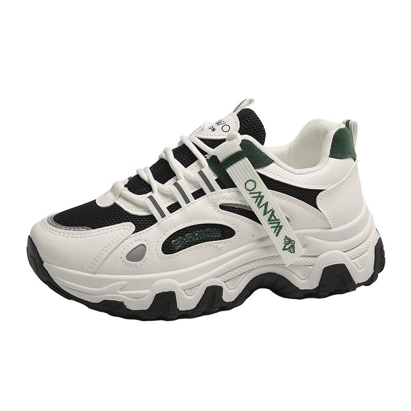 

Женские кроссовки, новые массивные кроссовки, женская повседневная обувь с дышащей сеткой, кроссовки для тенниса, женская вулканизированная обувь на платформе со шнуровкой 35