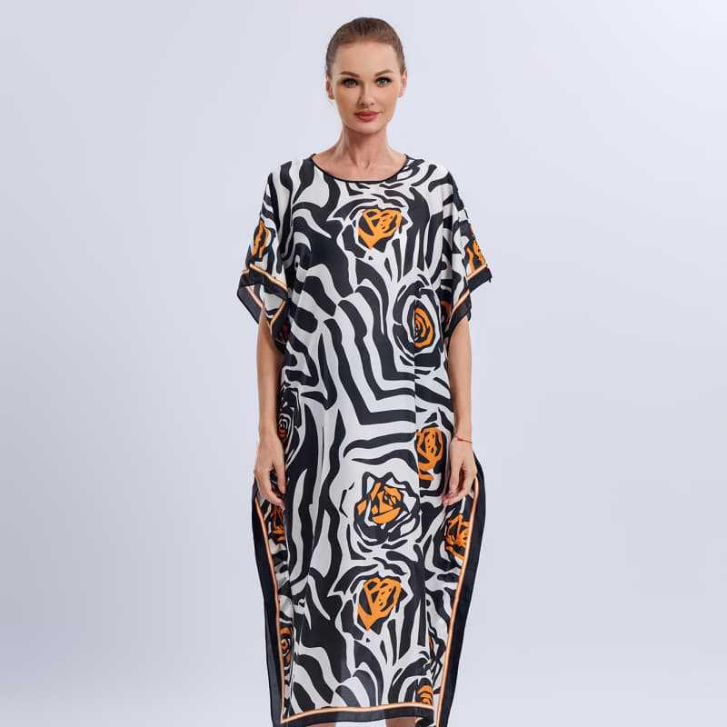 Abaya mit Leopardenmuster: Übergröße Pullover Schal Kleid