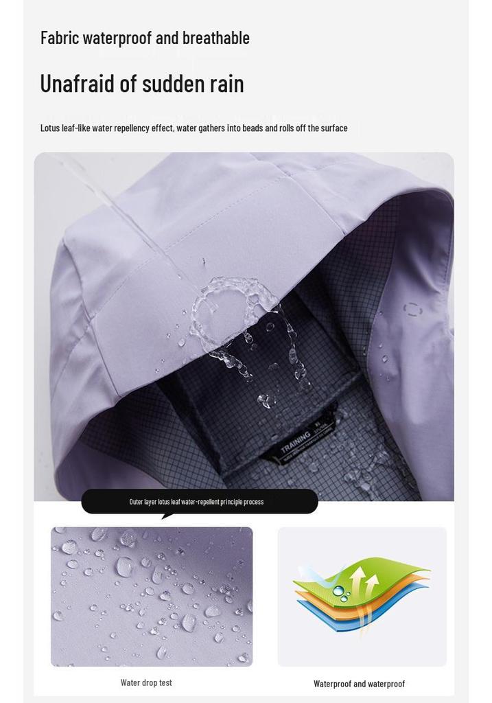 2025 Model Windproof Waterproof Single-Layer Softshell Jacket for Couples, with 2-Way Zipper