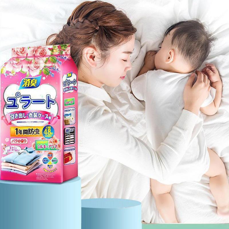 48pcs Wardrobe Deodorant Insect Repellent Camphor Balls Moisture-proof Wardrobe Deodorant Long-lasting Fragrance Repellent