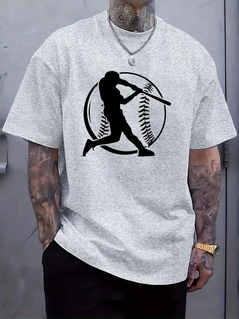 Black Baseball Silhouette Graphic T-shirt