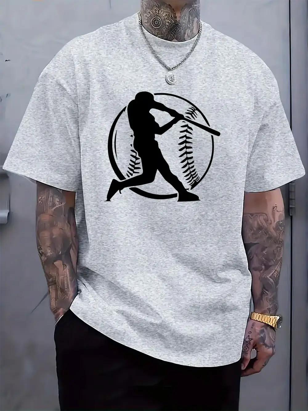 Black Baseball Silhouette Graphic T-shirt XL