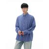 Kisko Retro Blue Gingham Laid-Back Long Sleeve Shirt