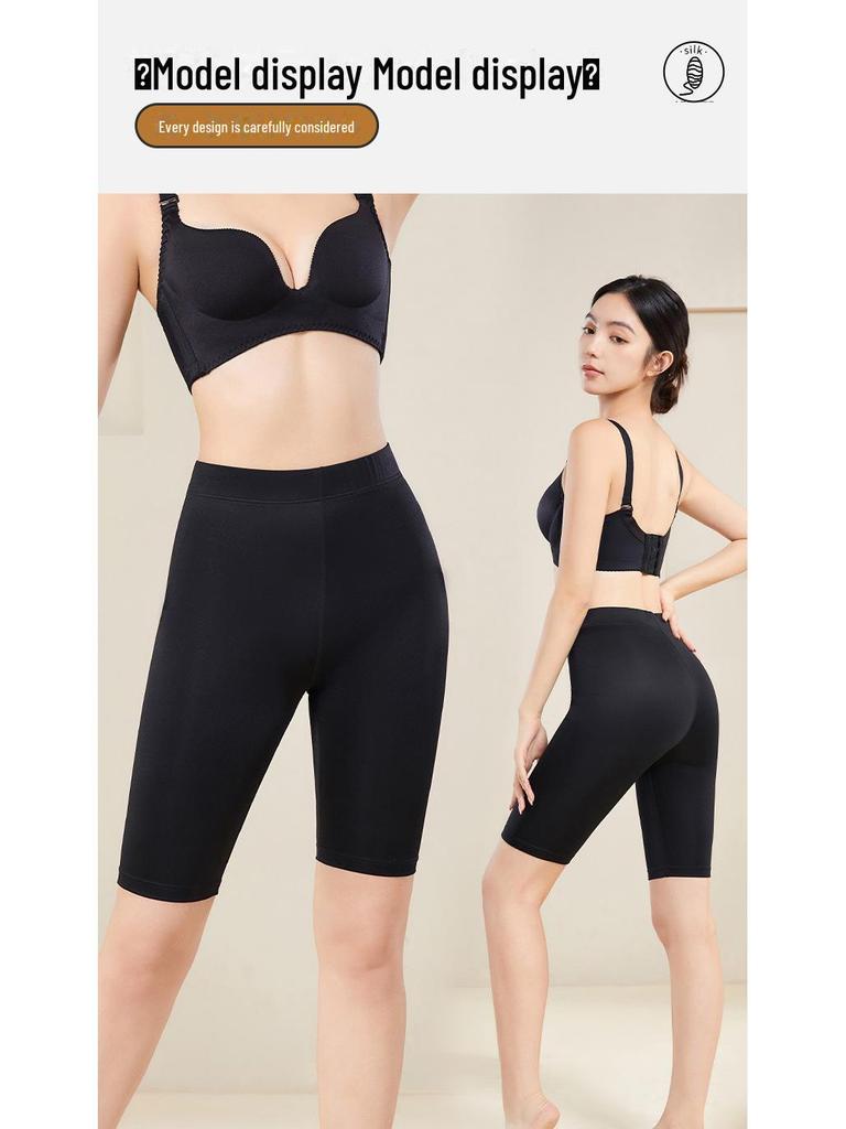 Haosangyuan Women's Silk Mulberry Cycling Shorts - Shark Pants for Summer, Thin Black Bottoms