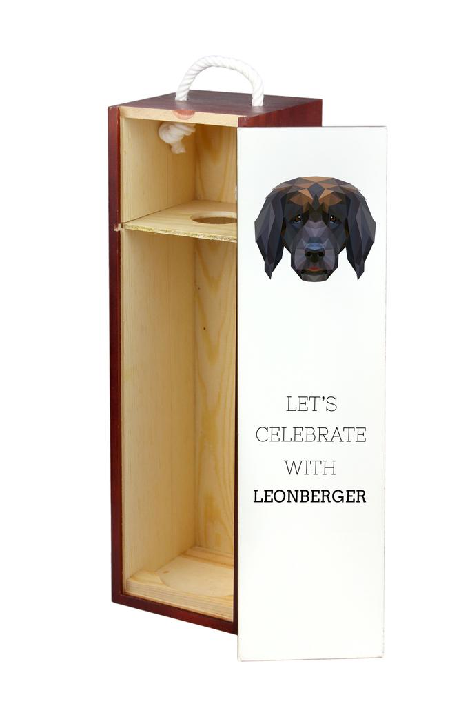 Leonberger - Geometric Box With Photo And Inscription For Wine Brand Art-Dog