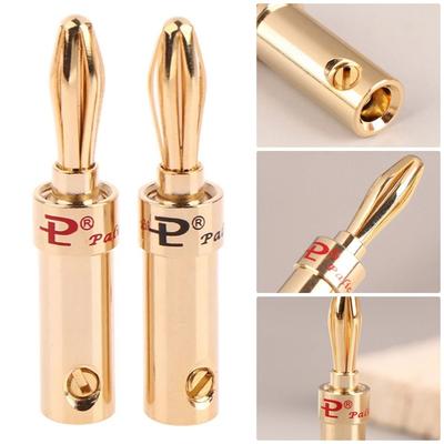 2Pcs Musical Speaker Cable Audio Connector Adapter Black Red Audio Banana Connectors