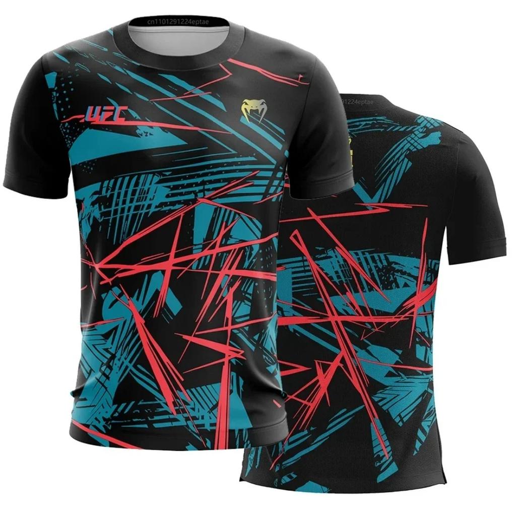 Hot Summer Selling UFC Boxing Fighting Competition Men's T-shirt Fashion Quick Drying Casual Breathable O-neck Short Sleeve Tops