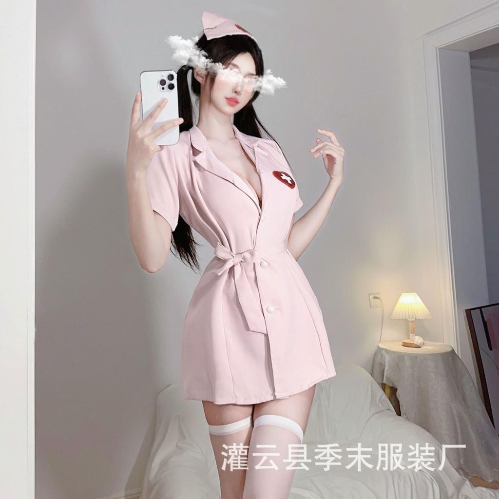 Sexy Lingerie Sexy Nurse Juggs Deep V Seduction Hot Cosplay Bed Uniform Suit Female