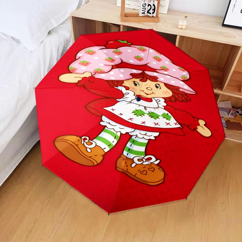 Straw-berry Friends Umbrella Folding umbrella, automatic umbrella 8-Frame for Travel, camping Use Gift for Halloween Christmas