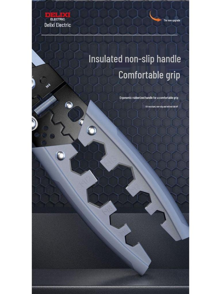 Delixi Electrician Multifunction Wire Strippers: Skinning, Crimping, Wrapping, Cutting Pliers