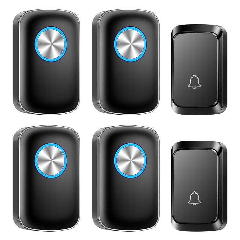 Wireless Battery-Powered Outdoor Waterproof Doorbell Remote Control Ringer Standard Model чёрный