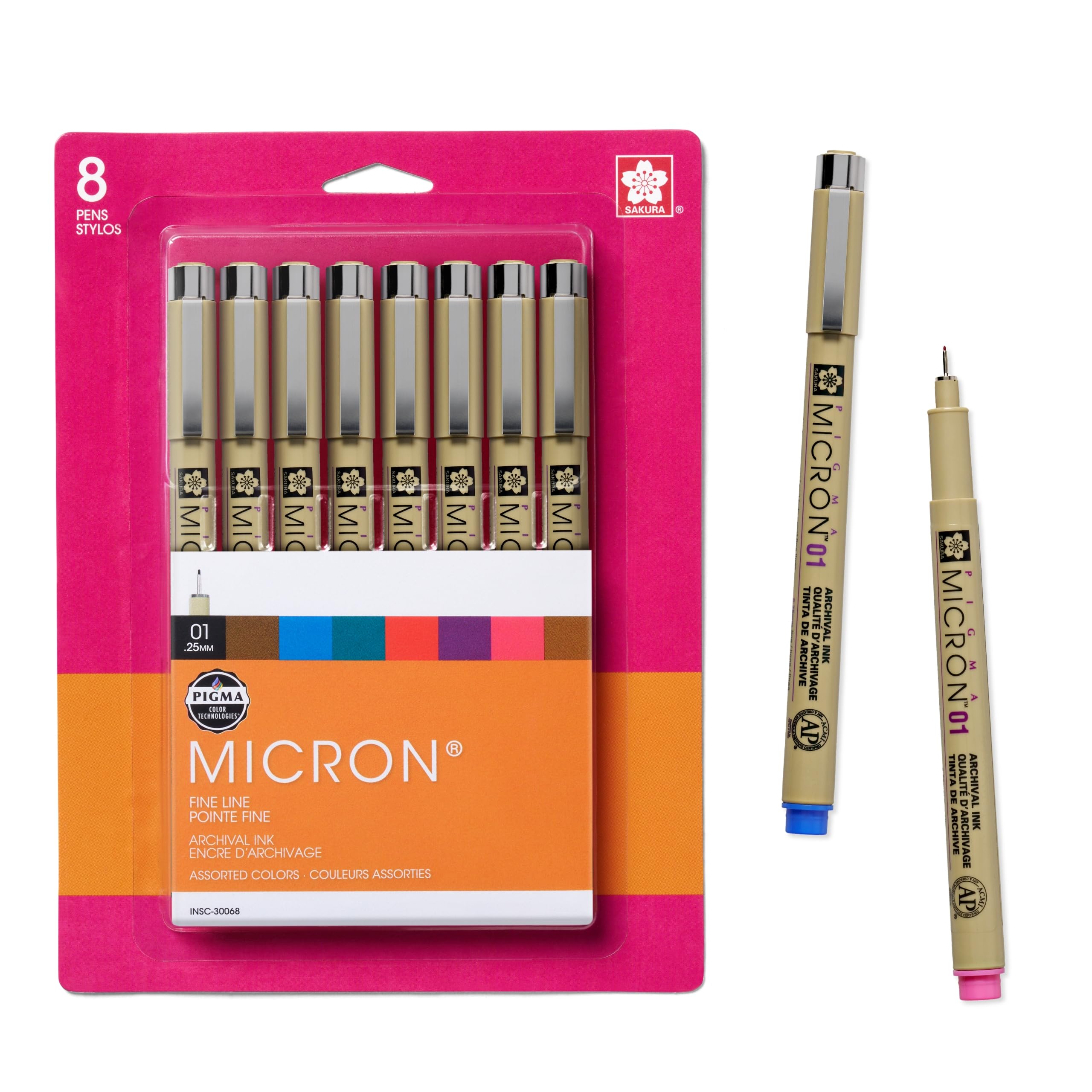 

Sakura Pigma Micron Ink Pen Blister Card Pack 8CT Set 30068 Set, 01,