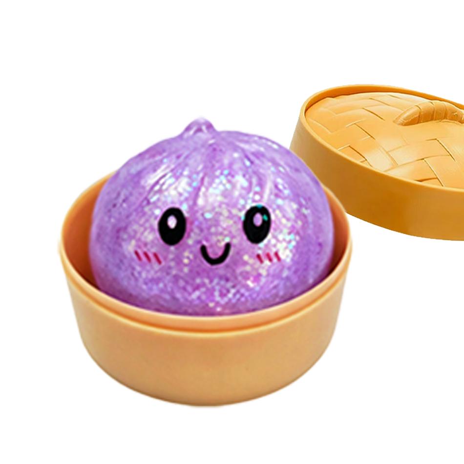 Mini Dumpling Squishies Dumpling Mystery Box Soft Squeeze Sensory Toy for Stress Relief Glitter Random Colors Stretchy Desk Toy