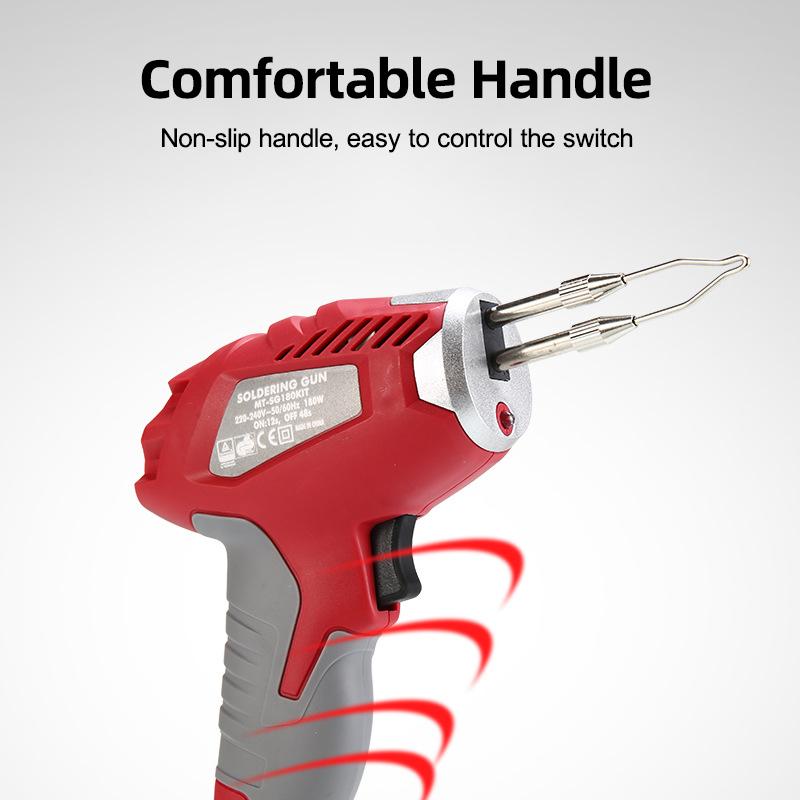 220-240V Hand-held Electric Soldering Iron Gun Internal Heating Soldering Gun Wire Welding Repair Tools Kit w/LED light 180W