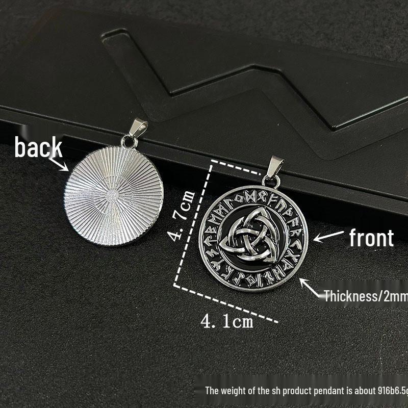 European & American Viking Runes Celtic Knot Odin Pendant Necklace