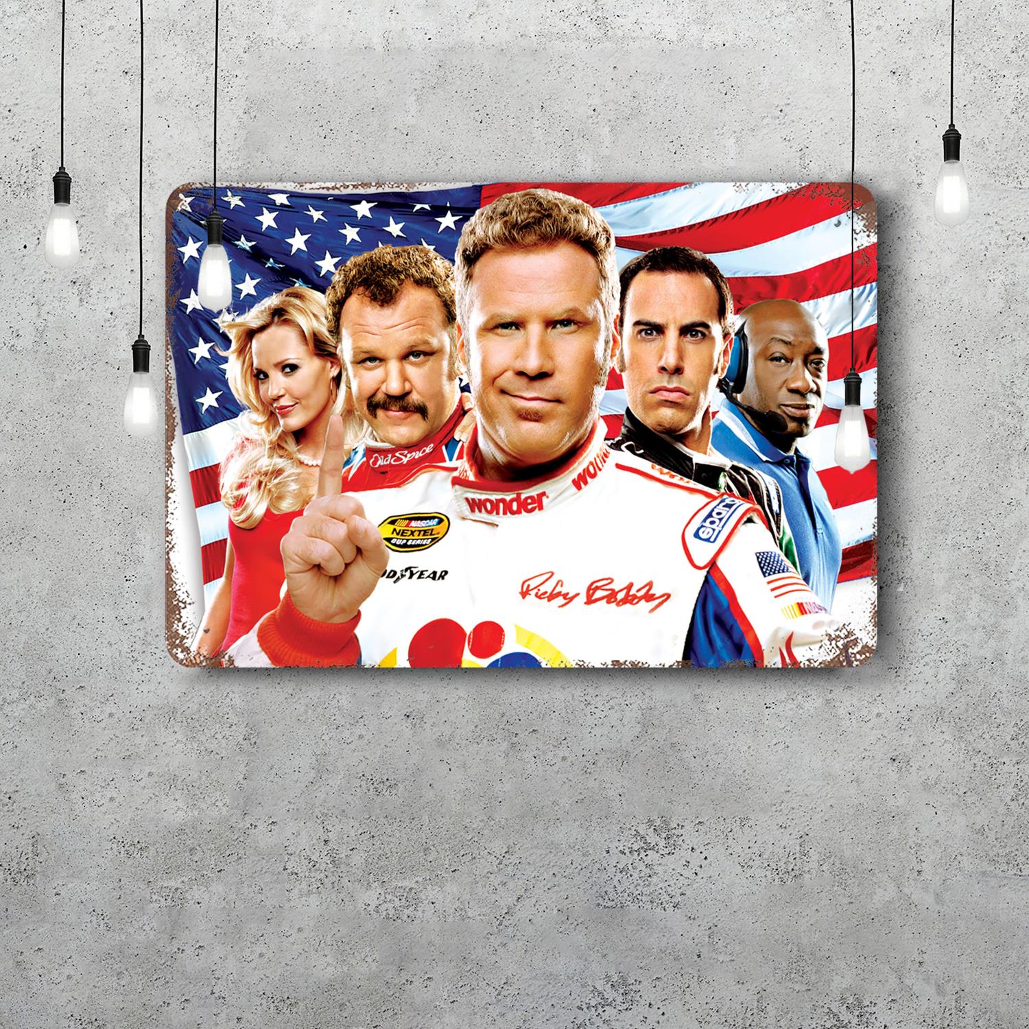 

Talladega Nights The Ballad of Ricky Bobby Movie Retro Vintage Tin Sign Poster Decorative Plaque Metal Plate Wall Decor 20x30cm（7.8x11.8inch）