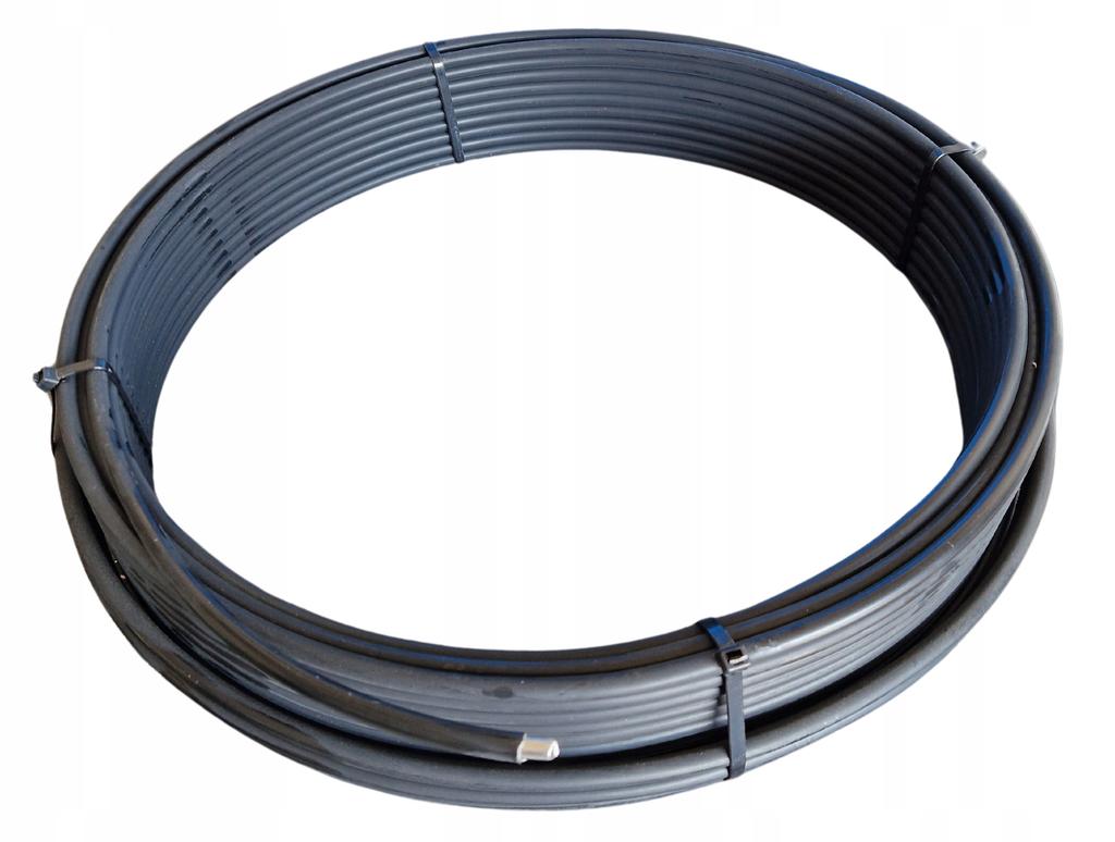 Drut aluminiowy odgromowy czarny fi 8mm w izolacji pcv pvc - 10kg 50mb