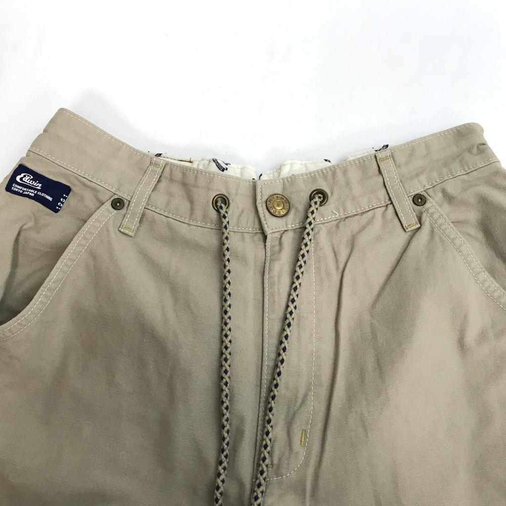Made In Japan EDWIN Chino Pants Linen Blend M Men Beige Inseam 82cm(USED)