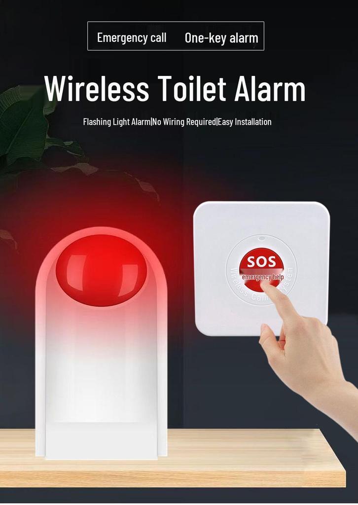 Allarme sonoro e luminoso di emergenza senza fili per bagno, senza barriere, per disabili