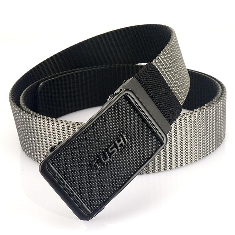 Men's Nylon Canvas Belt Rotating Automatic Buckle Casual All-matching Double-sided Color Overalls Strap