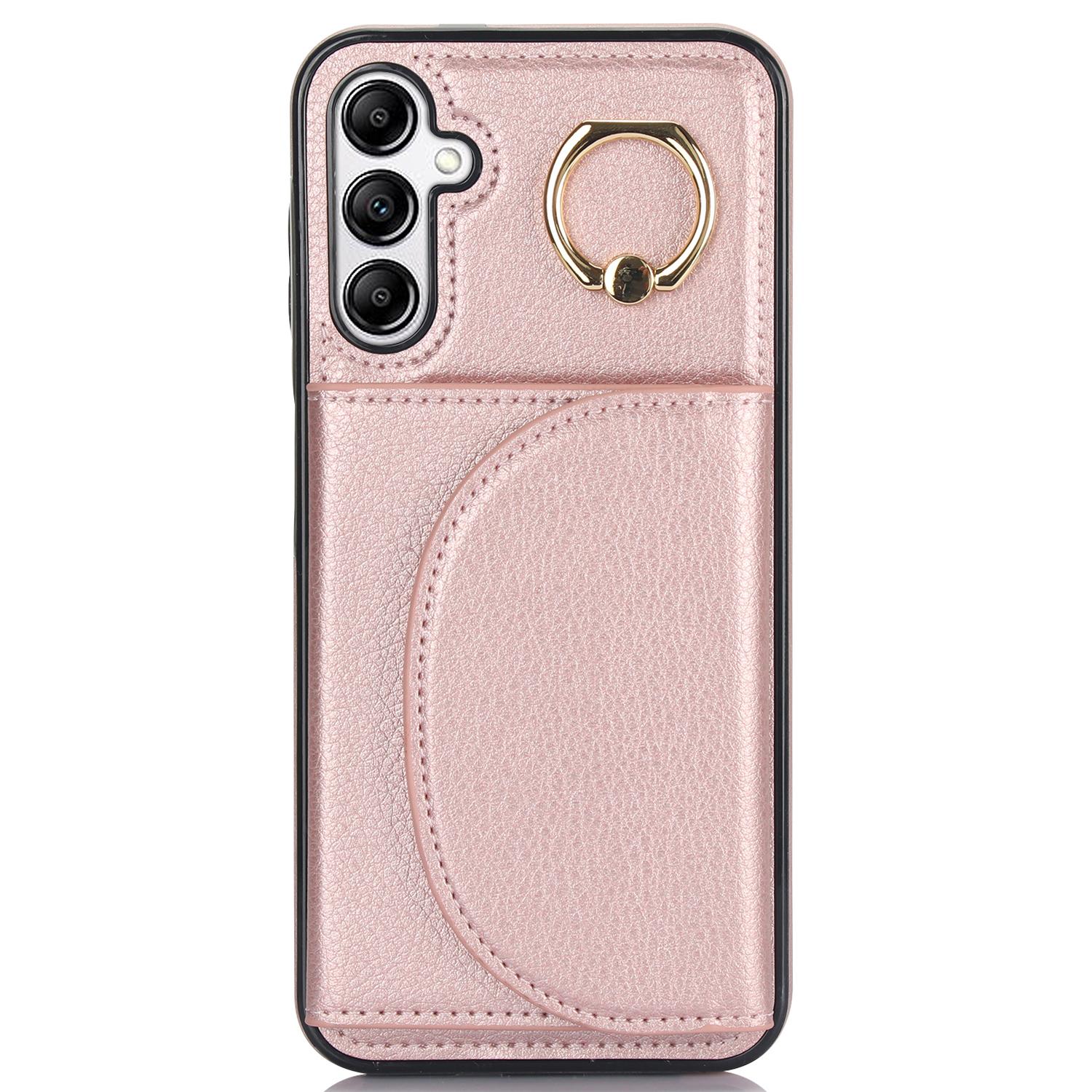 

For Samsung Galaxy A54 5G Phone Case Ring Holder Card Slots PU Leather Back Cover B
