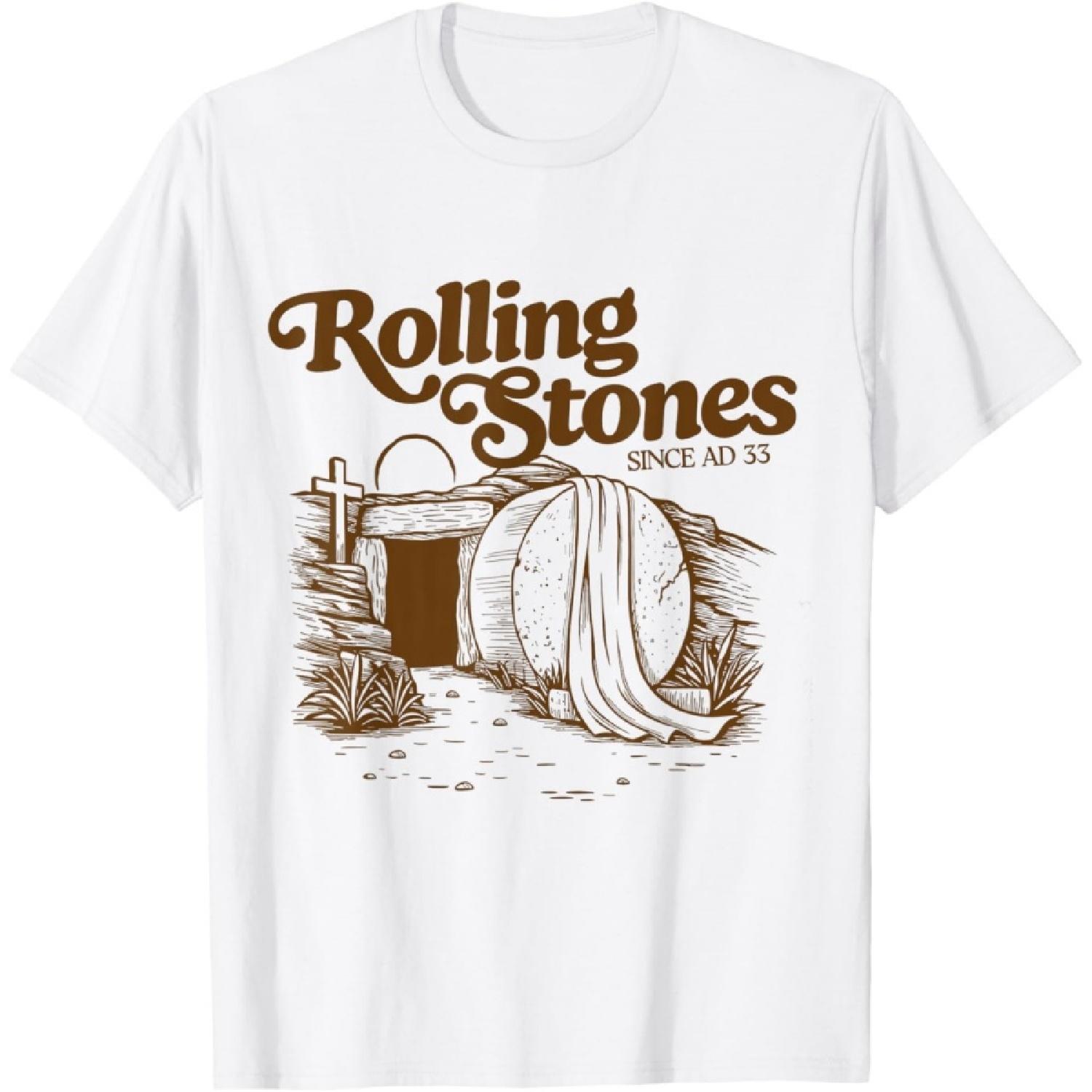 The Stone Was Rolled Away He Alive Retro Christian Easter T-Shirt S