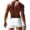 Stretchy Nylon & Elastane Men's Quick-Dry Swim Trunks with Zipper Pocket - Solid Color, Drawstring Waistband for Beach & Pool