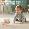Weaving Drum Early Learning Toy - Wooden Rotating Drum For Babies & Toddlers 0-3 Years