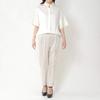 Casual Dull Satin Occasion Champagne Beige SM [Woman Plus] Pants, Shirt-in Pants, Women's,