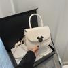 Stylish Street Trend Pu Saddle Bag For Women With Chic Color Contrast Design