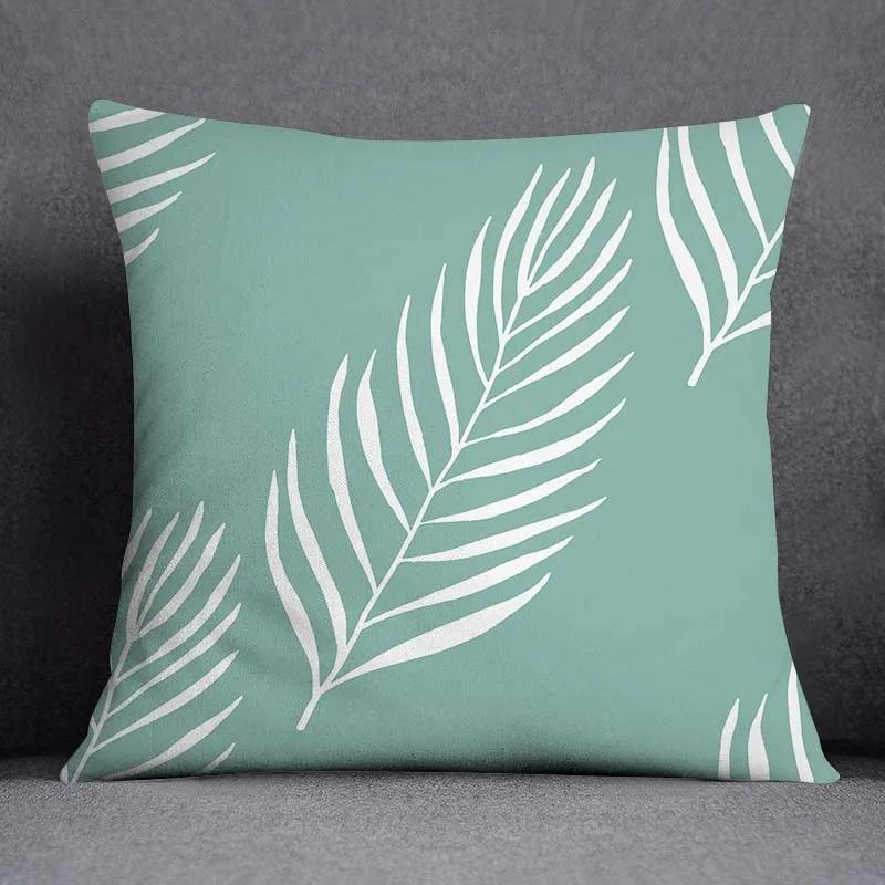 Fresh Green Simple Geometric Pillow Cover Living Room Sofa Office Seat Car Waist Cushion Cushion Cover Home Decoration