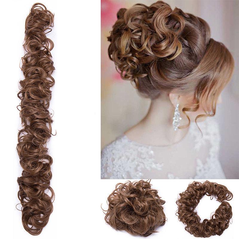 Multiple Synthetic Caterpillar Bread Curly Chignon Hair Extension Wig