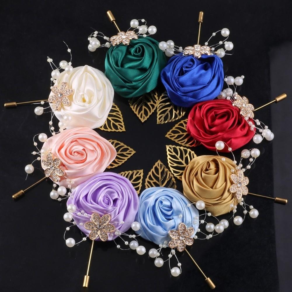 Rose Groom and Groomsmen Accessories Elegant Wedding Brooch Formal Chest Flower Bridal