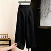 Spring/Summer 2026 Stylish High-Waisted Chinese Wide-Leg Pants with Hidden Pattern
