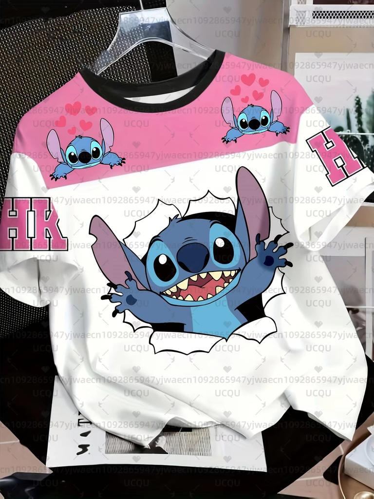 Summer Women's Cartoon 3D Print Short-Sleeve T-Shirt Top, Breathable, Quick-Drying, Casual T-Shirt