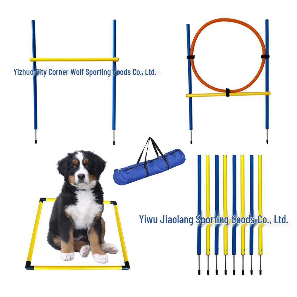 Dog Agility Training Set: Jump Bar, Hoop, Hurdles & Weave Poles