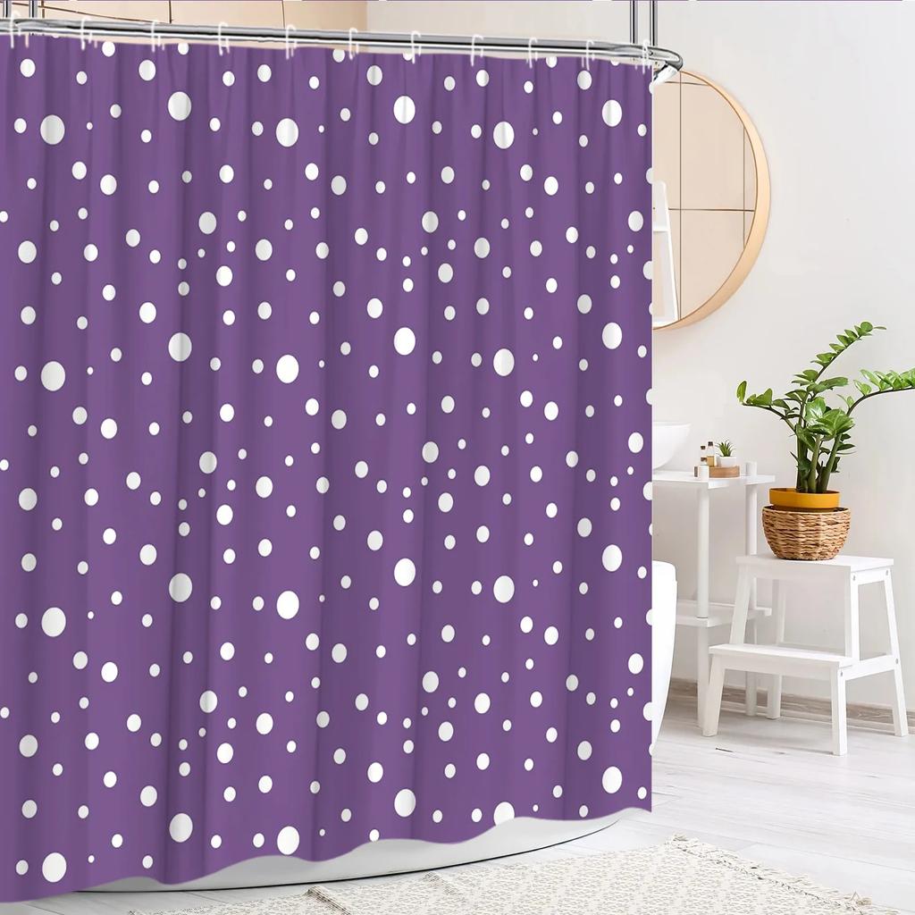 Simple Geometric Shower Curtain Modern Creative Circle Dot Colorful Nordic Bohemian Polyester Fabric Bathroom Decor Curtain Se
