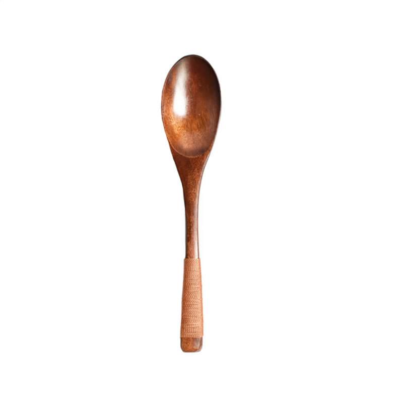 Wood Tableware Peanut Spoon Vintage Style Soup Spoon