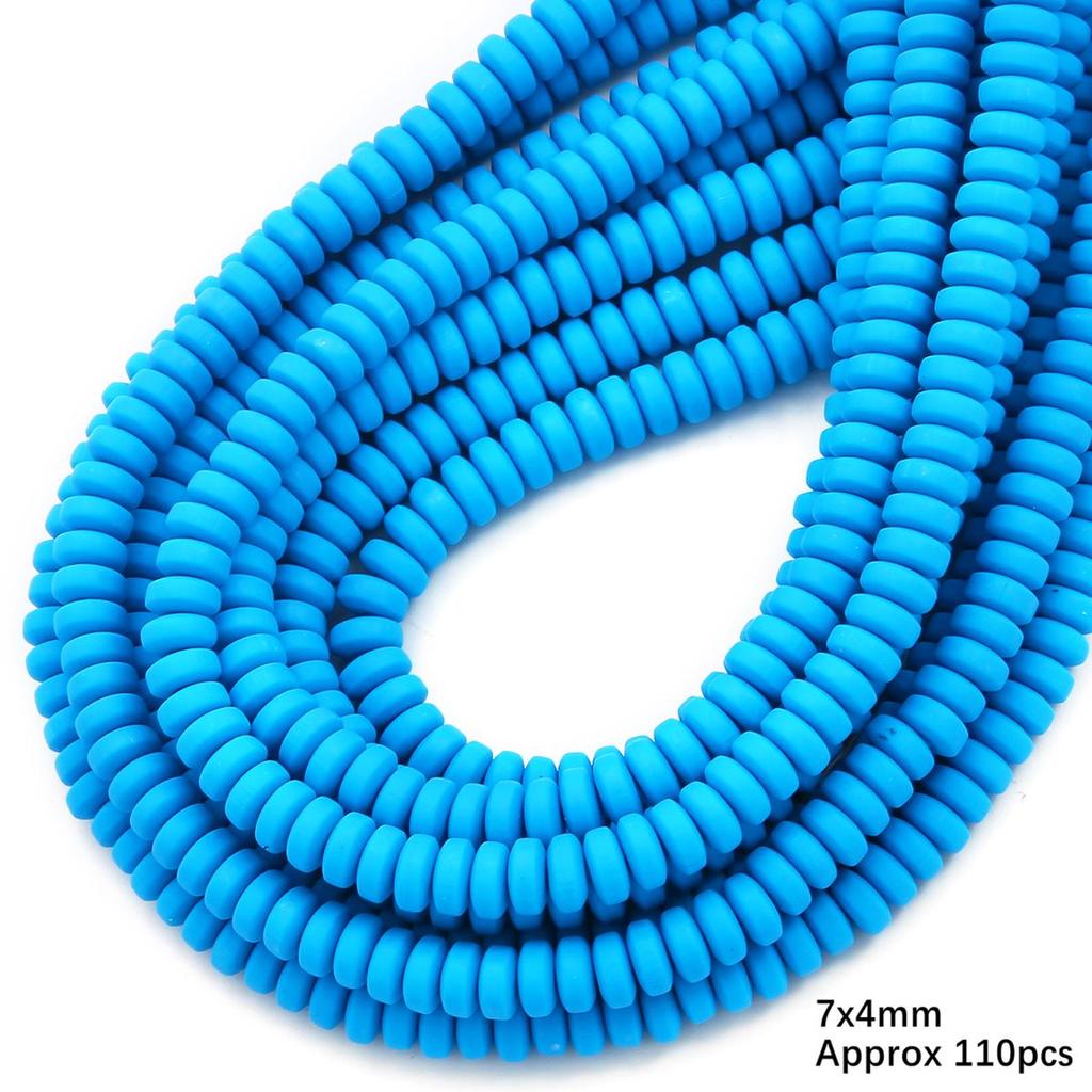 110pcs 7x4mm Flat Round Polymer Resin Clay Disk Handmade Beads For DIY Jewelry Making