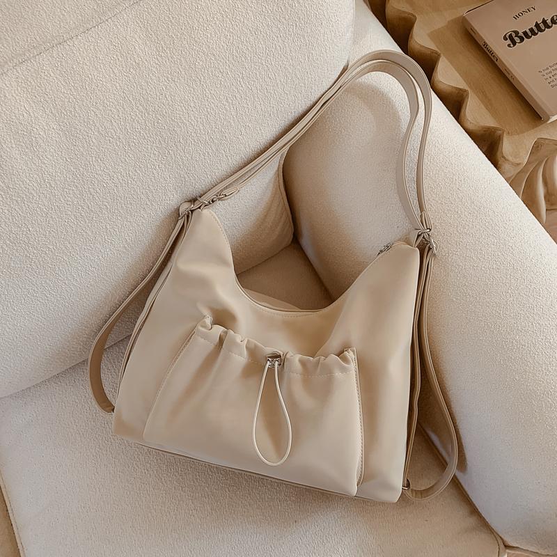Korean Style Women's Shoulder Bag Autumn Winter Textured Suede Handbags Retro Casual Large Capacity Student Backpack