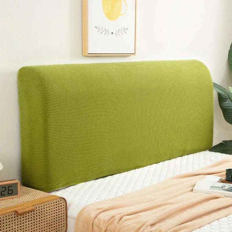 

Blue Bed Headboard Cover All-Inclusive Design Solid Color Elastic Protection Headboard Protection Cover for Single Double King W120xH60cm