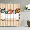 Fabric Shower Curtain Cute Cartoon Hippo Animals Dogs Cats Deer Bath Curtain Waterproof Polyester Bathroom Curtain With Hooks