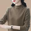 German Velvet Half-Turtle Collar Bottoming Shirt for Women Autumn Winter Western Style Warm Inner Outerwear Long Sleeve T-Shirt