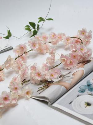 2Pcs 1.8m Artificial Cherry Blossom Flower Garland Hanging Vines for Home Decor Room Wedding Party Kawaii Decor